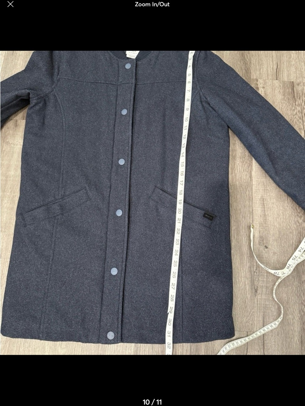 RVCA Heather Navy Wool Blend Insulated Coat Jacket Quilted Lined Size S - Picture 10 of 10